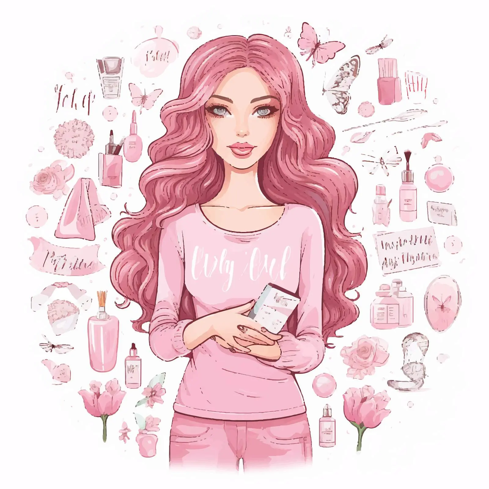 Fashionable Girl with Beautiful Nail Design — free download from Dotvec