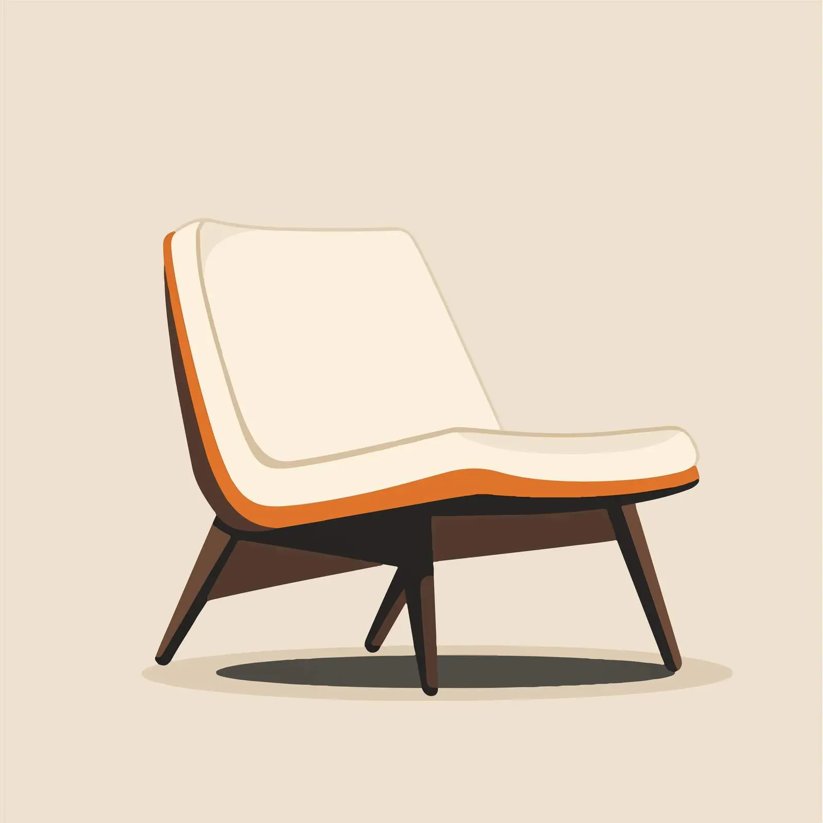 Stylish Flat Vector Illustration of a Fashioned Chair — free download from Dotvec