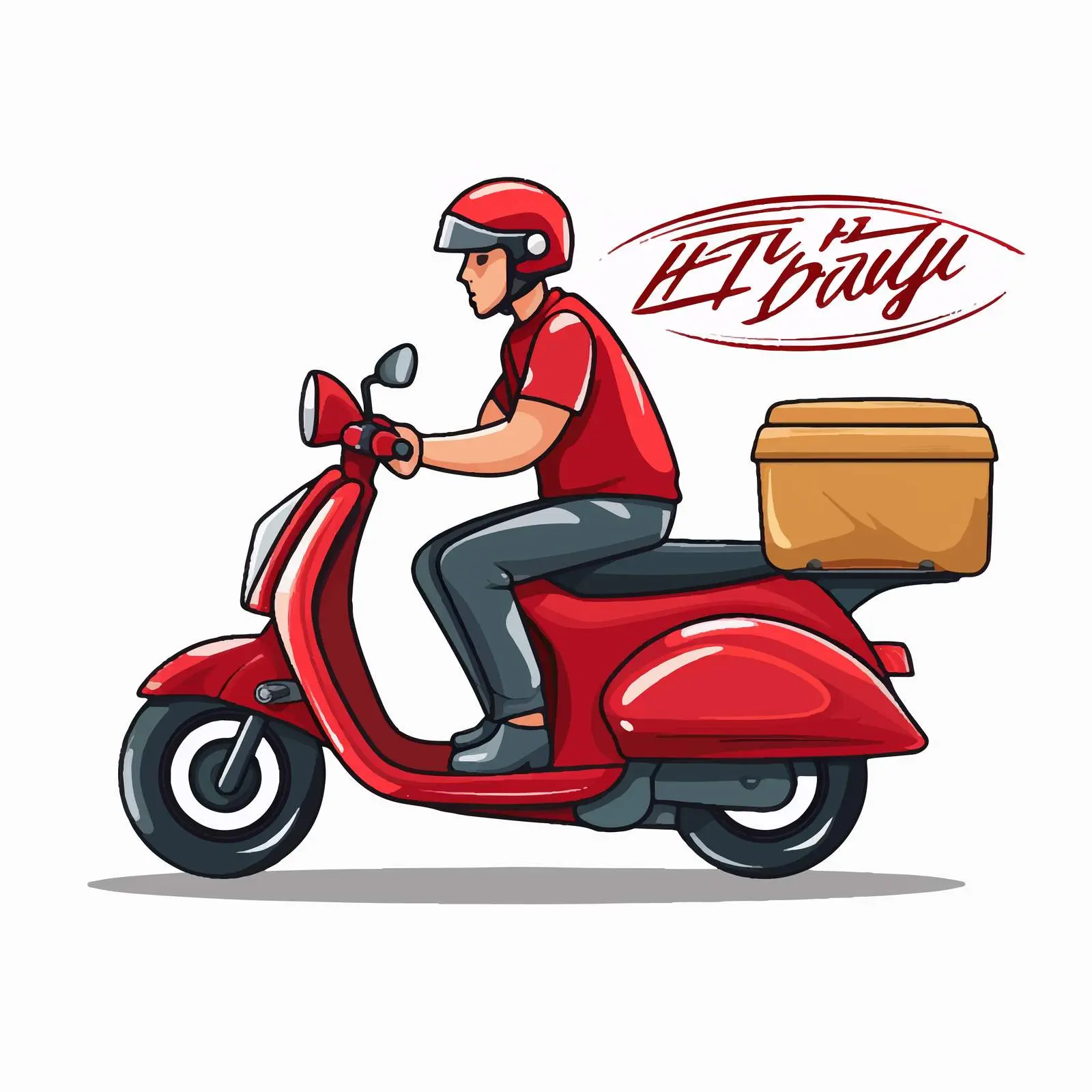 Fast and Free Delivery Logo with Courier Illustration — free download from Dotvec