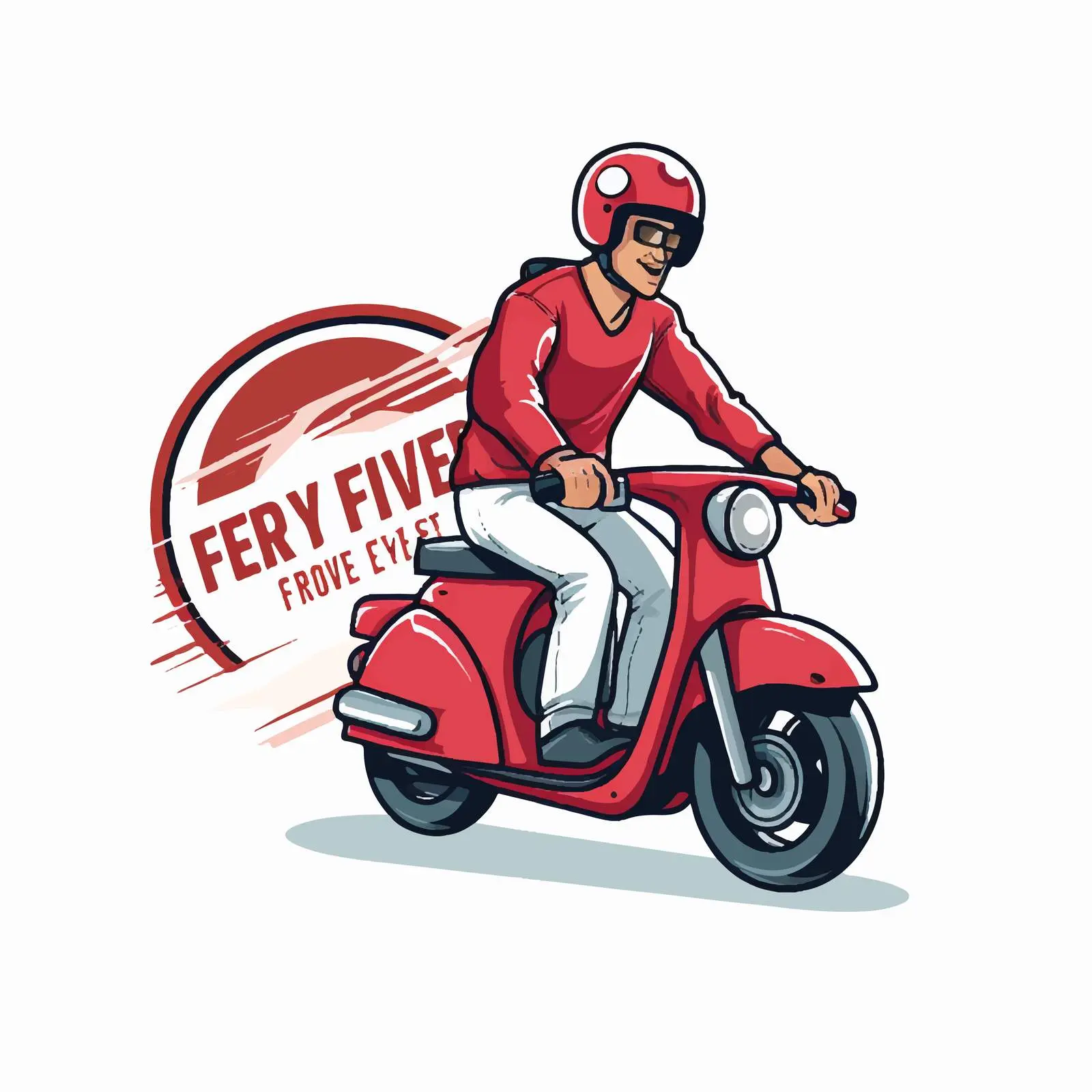 Fast and Free Delivery Logo with Courier Illustration — free download from Dotvec