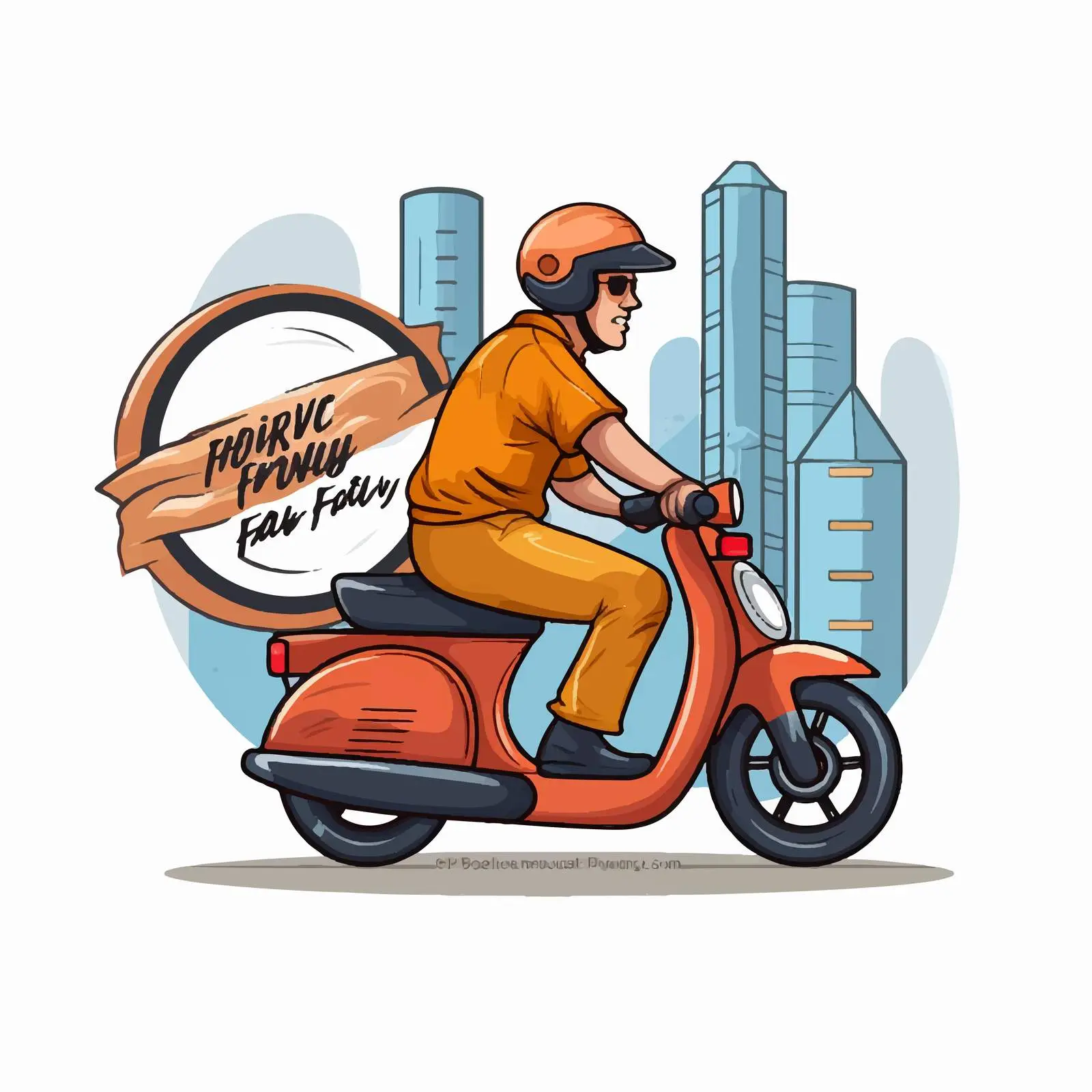 Fast and Free Delivery Logo with Courier — free download from Dotvec