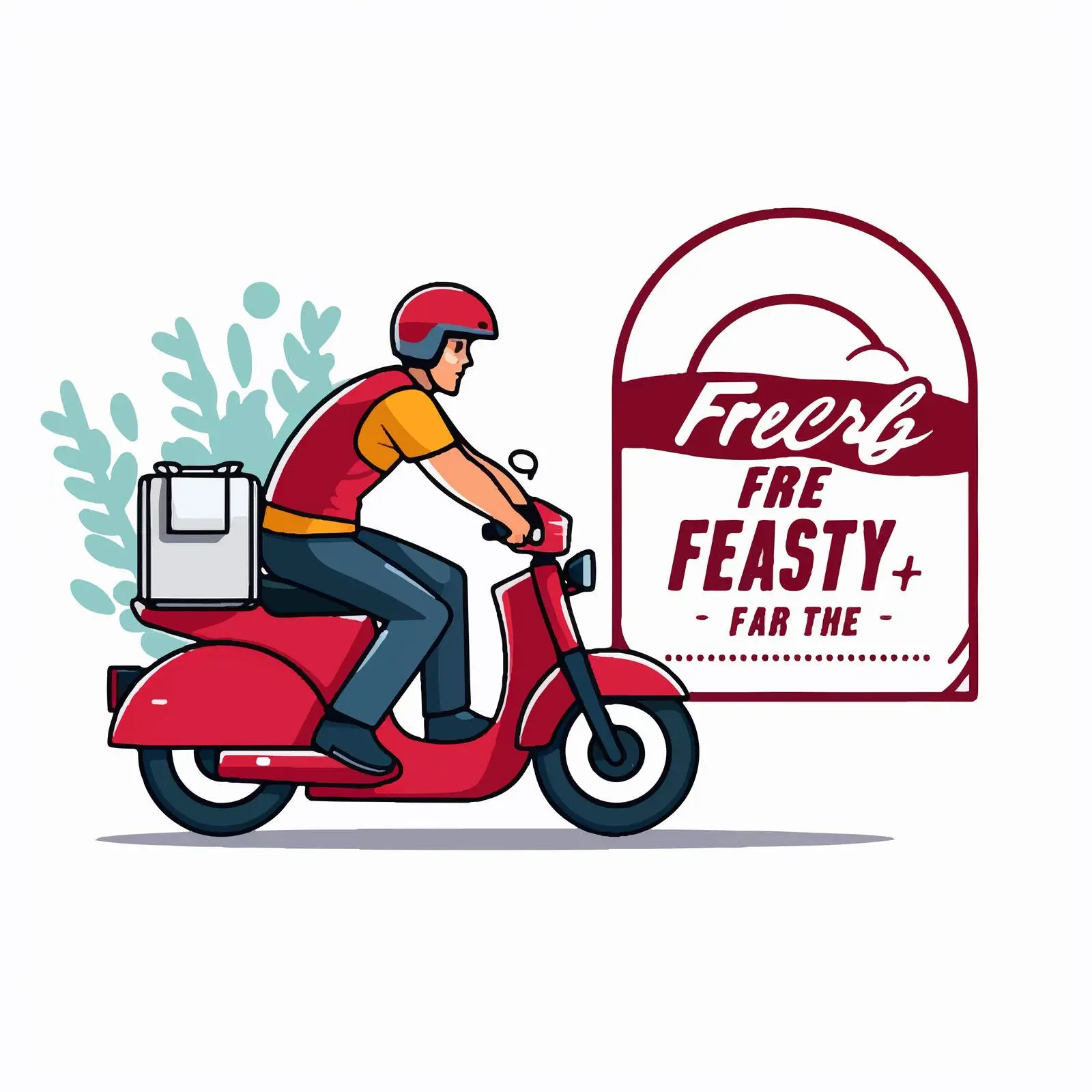 Fast and Free Delivery Logo with Courier Icon — free download from Dotvec