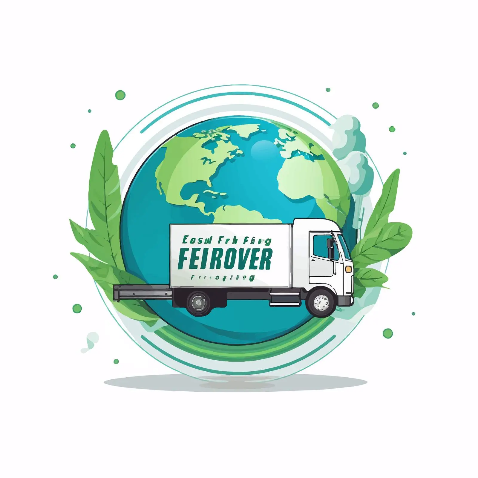 Fast and Free Delivery Logo with Truck on Earth – free delivery truck image from Dotvec