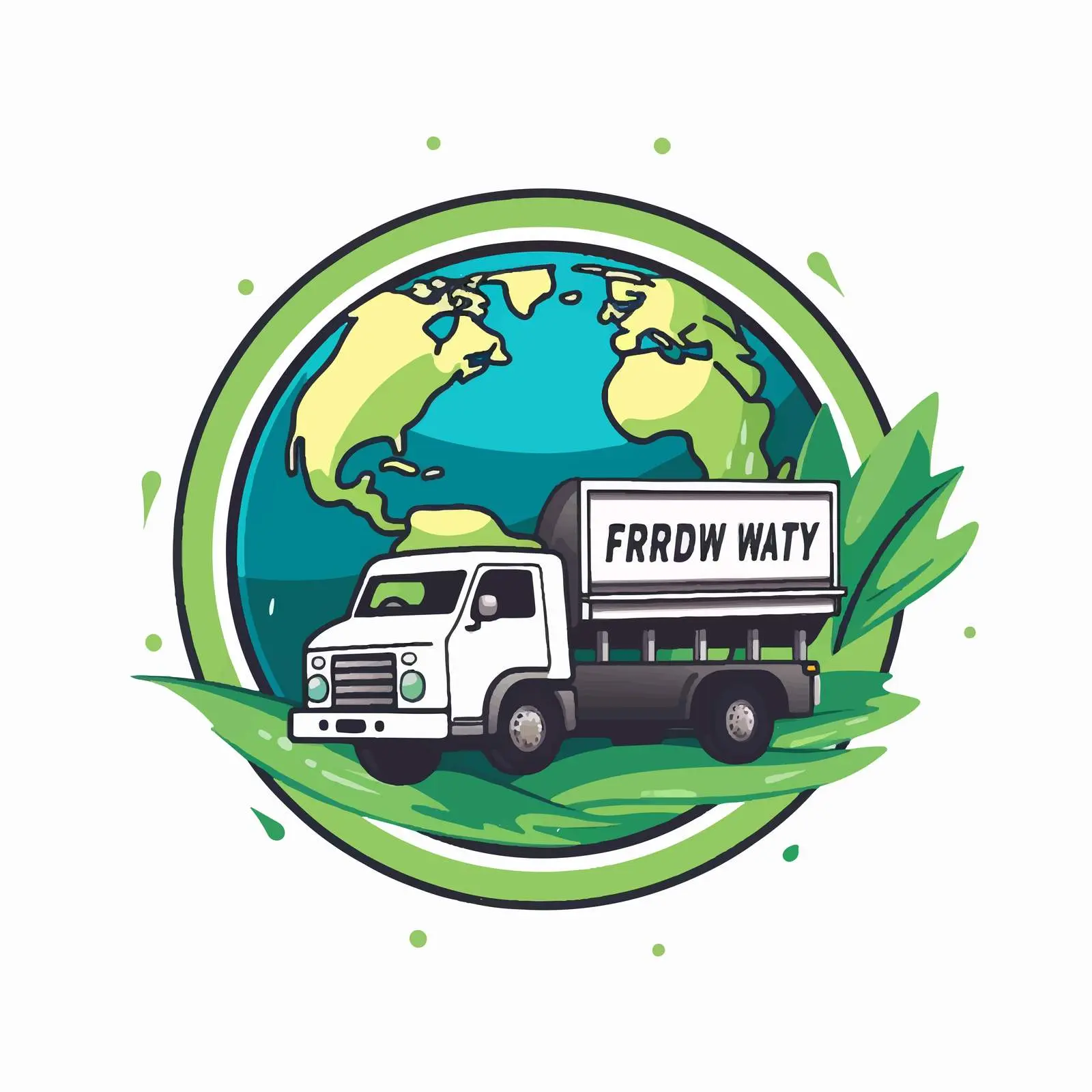 Fast Free Delivery Logistics Earth Truck Logo – free delivery truck image from Dotvec