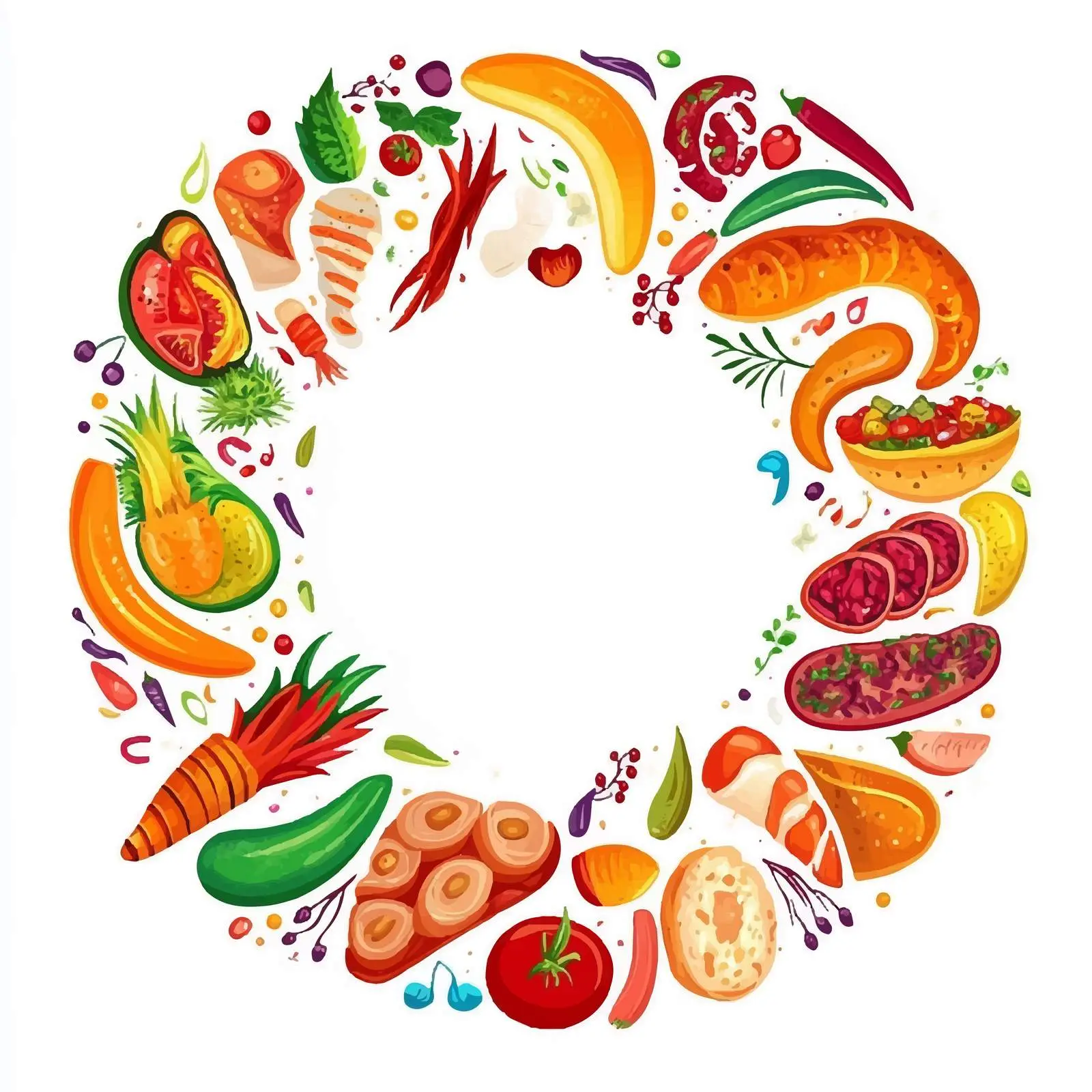 Colorful Fast Food Background Vector Design — free download from Dotvec