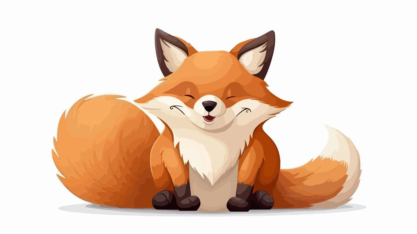 Chubby Fox Cartoon Character Vector Illustration — free download from Dotvec