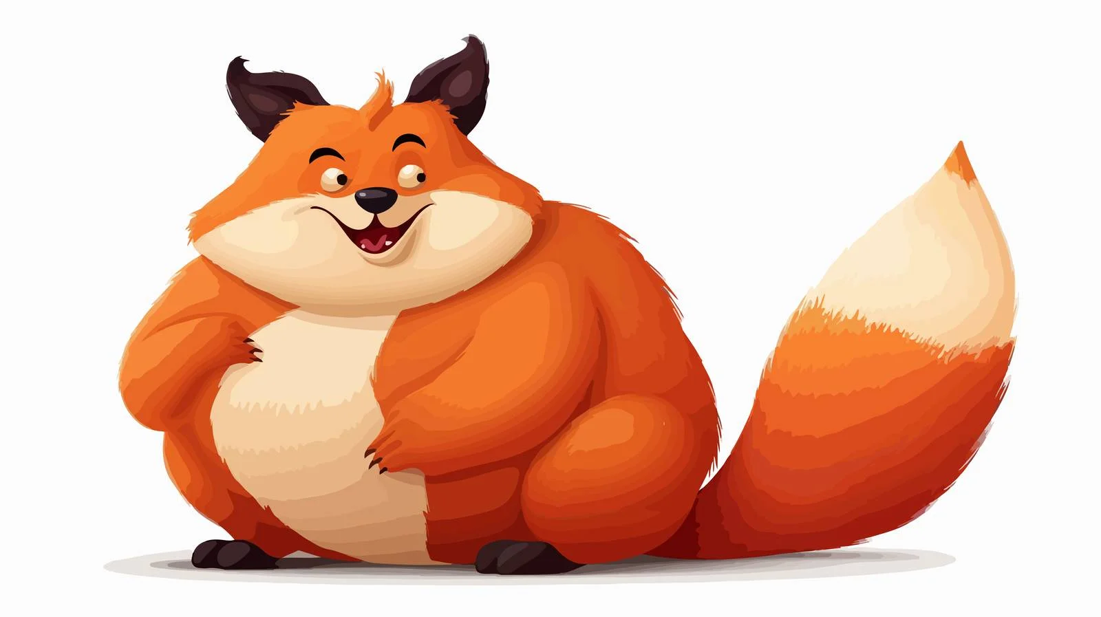 Chubby Fox Cartoon Character Vector — free download from Dotvec