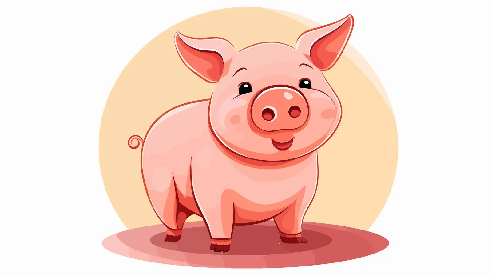 Fat Pig Circular Icon Symbol — free download from Dotvec