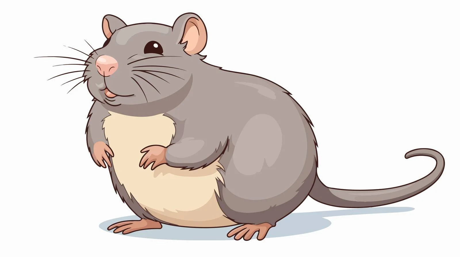 Chubby Rat Cartoon Vector Illustration — free download from Dotvec