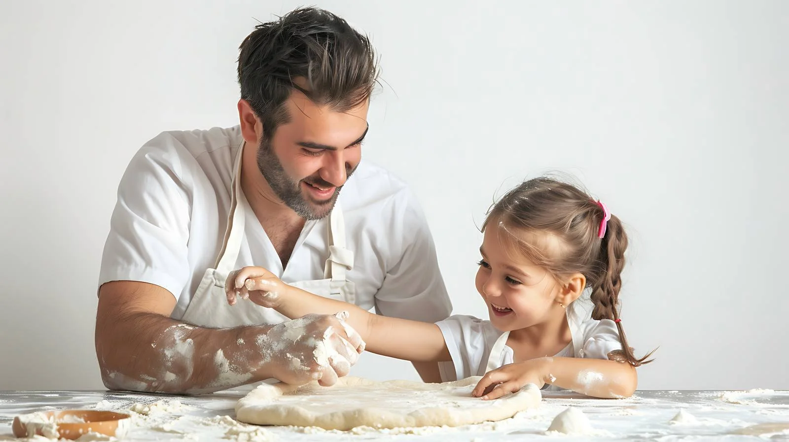 Family Enjoying Pizza Dough Preparation — free download from Dotvec