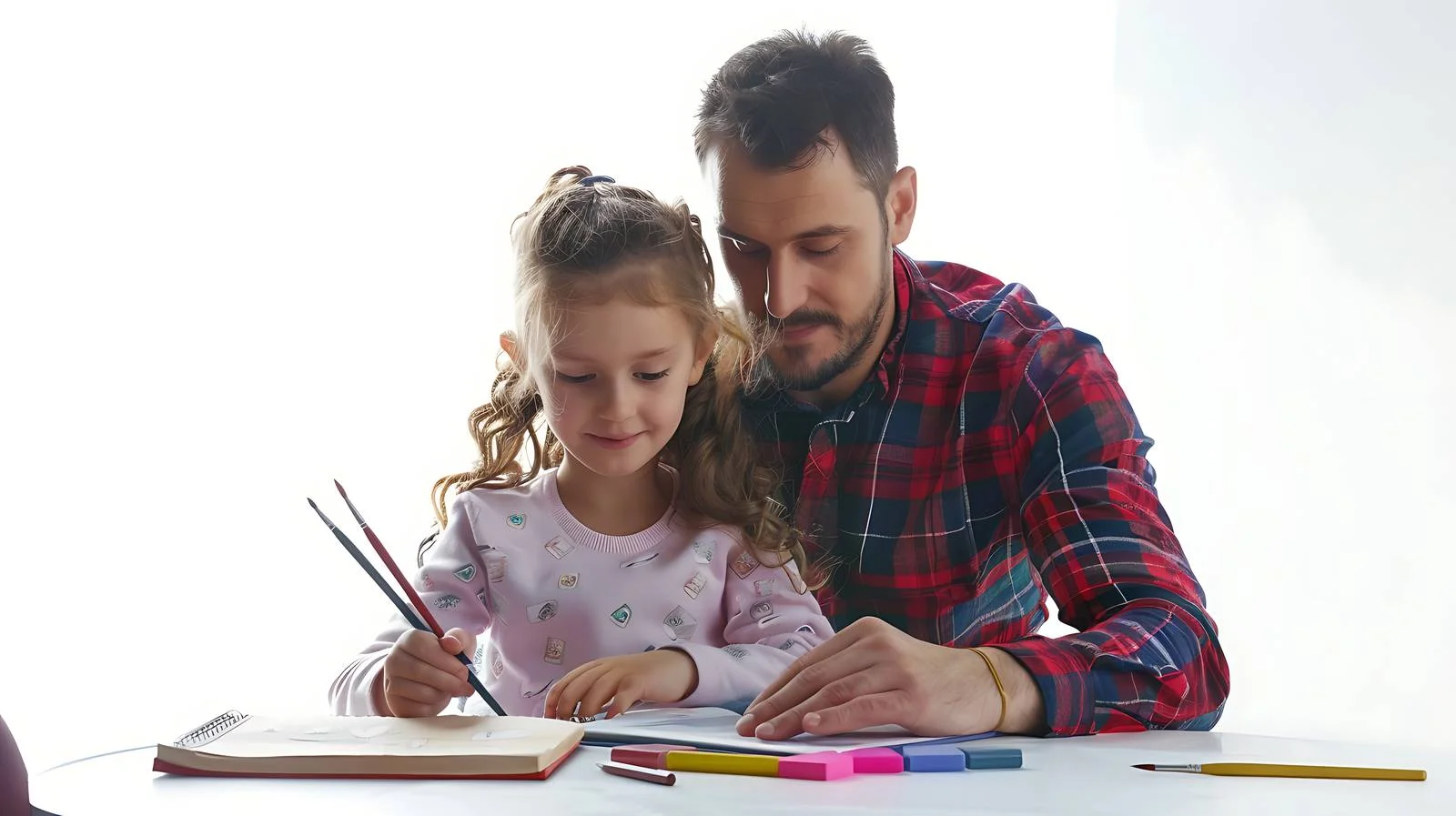 Family painting session at home — free download from Dotvec
