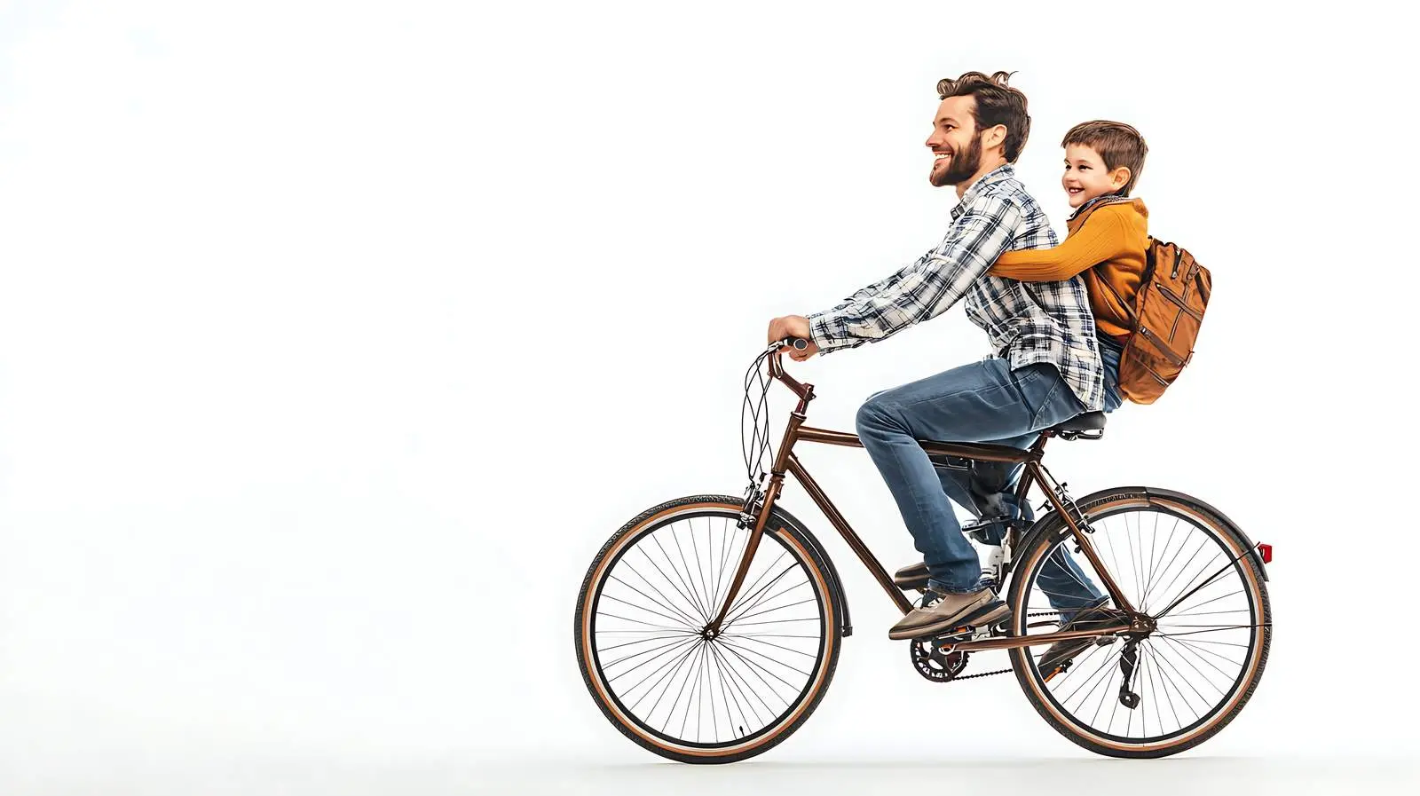 Father and Son Riding Bicycle Together – free bond image from Dotvec