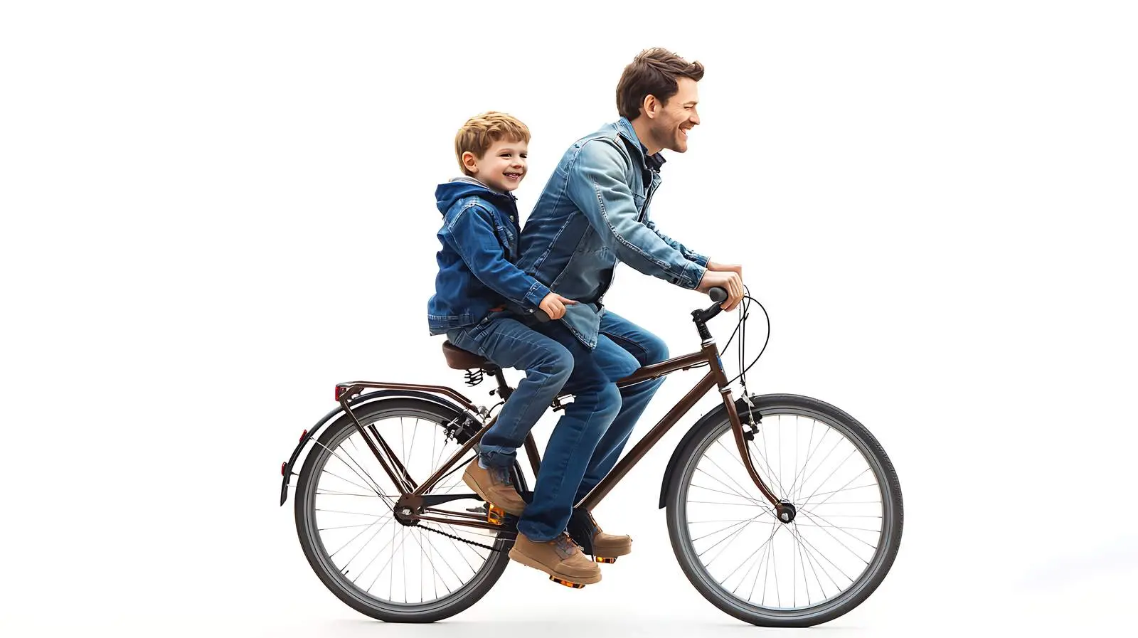 Father and Son Riding Bicycle Together – free bond image from Dotvec