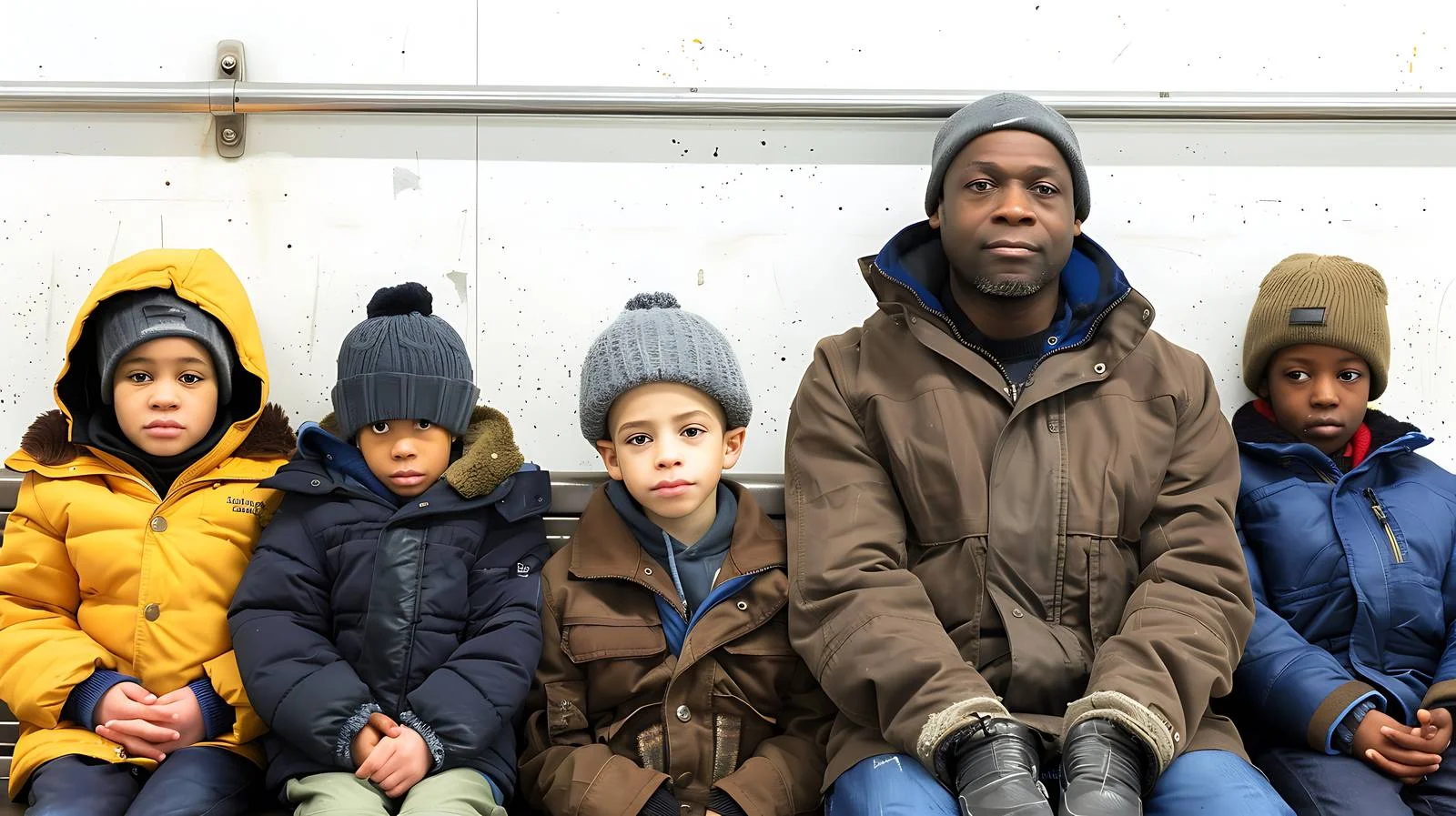 Family anticipates subway trip with children — free download from Dotvec