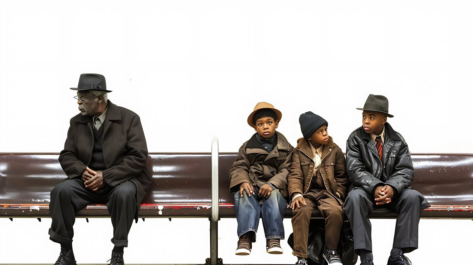 Family waiting for subway train together — free download from Dotvec