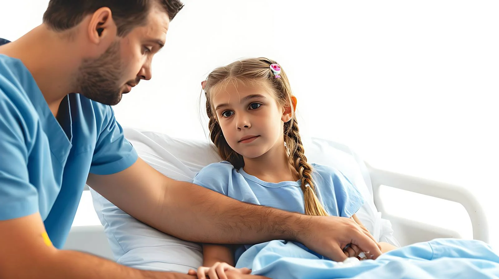 Supportive Father with Daughter in Hospital — free download from Dotvec