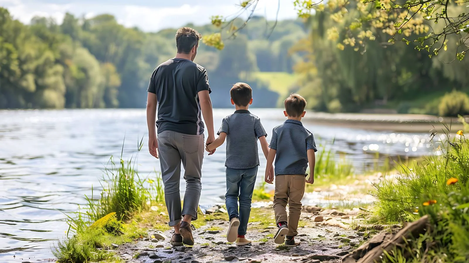 Family Riverside Stroll — free download from Dotvec