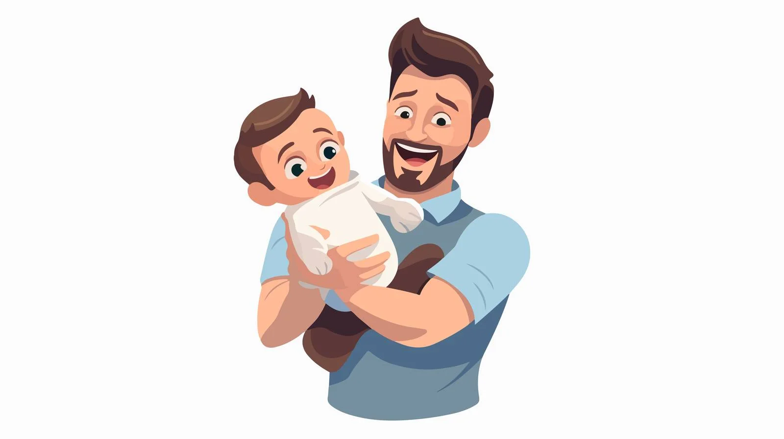 Father and Baby Belly Hold Pose — free download from Dotvec