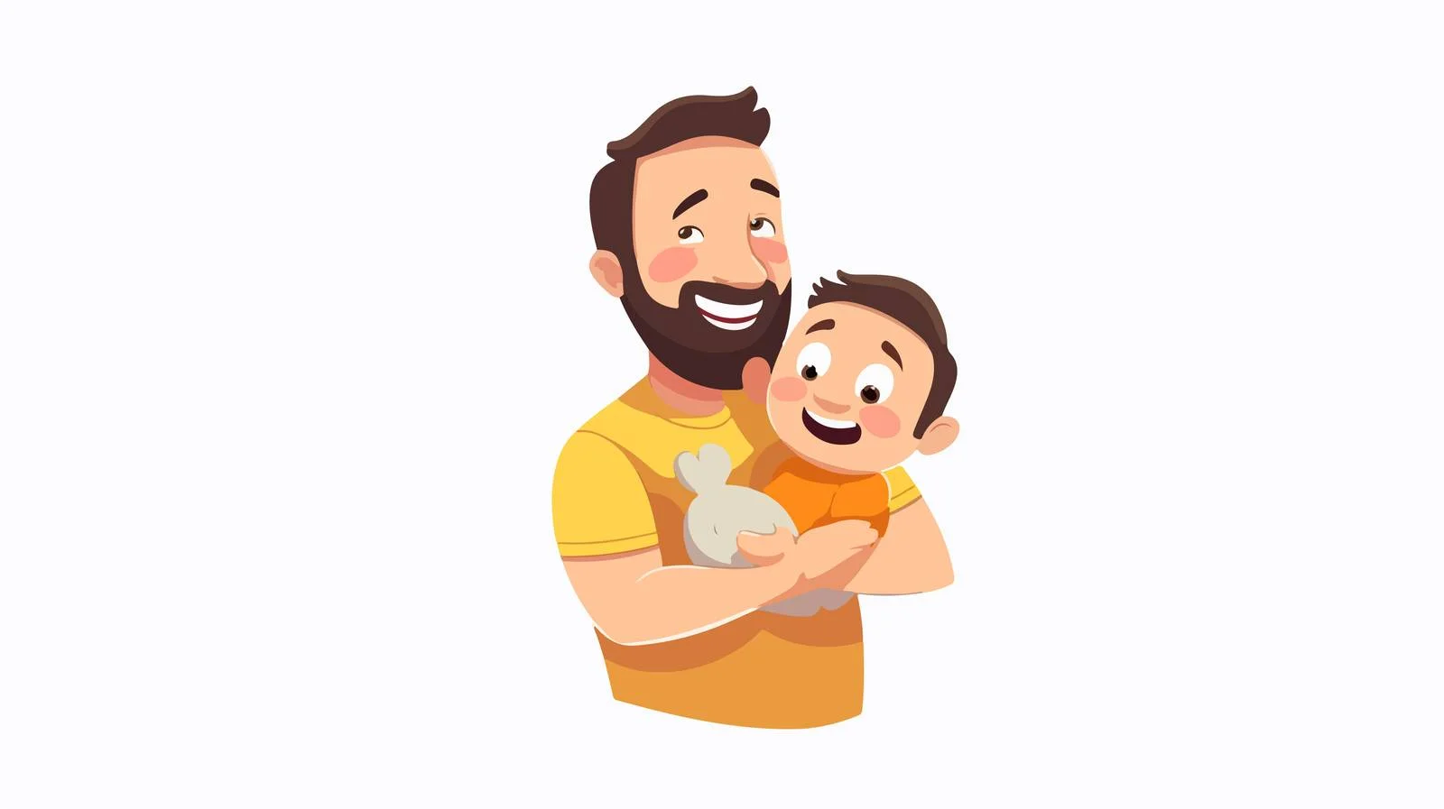 Tender Fatherly Belly-Hold Cartoon Pose — free download from Dotvec