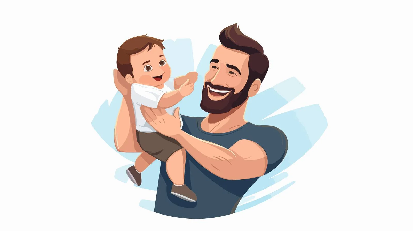 Father Cradle Holding Baby Pose — free download from Dotvec