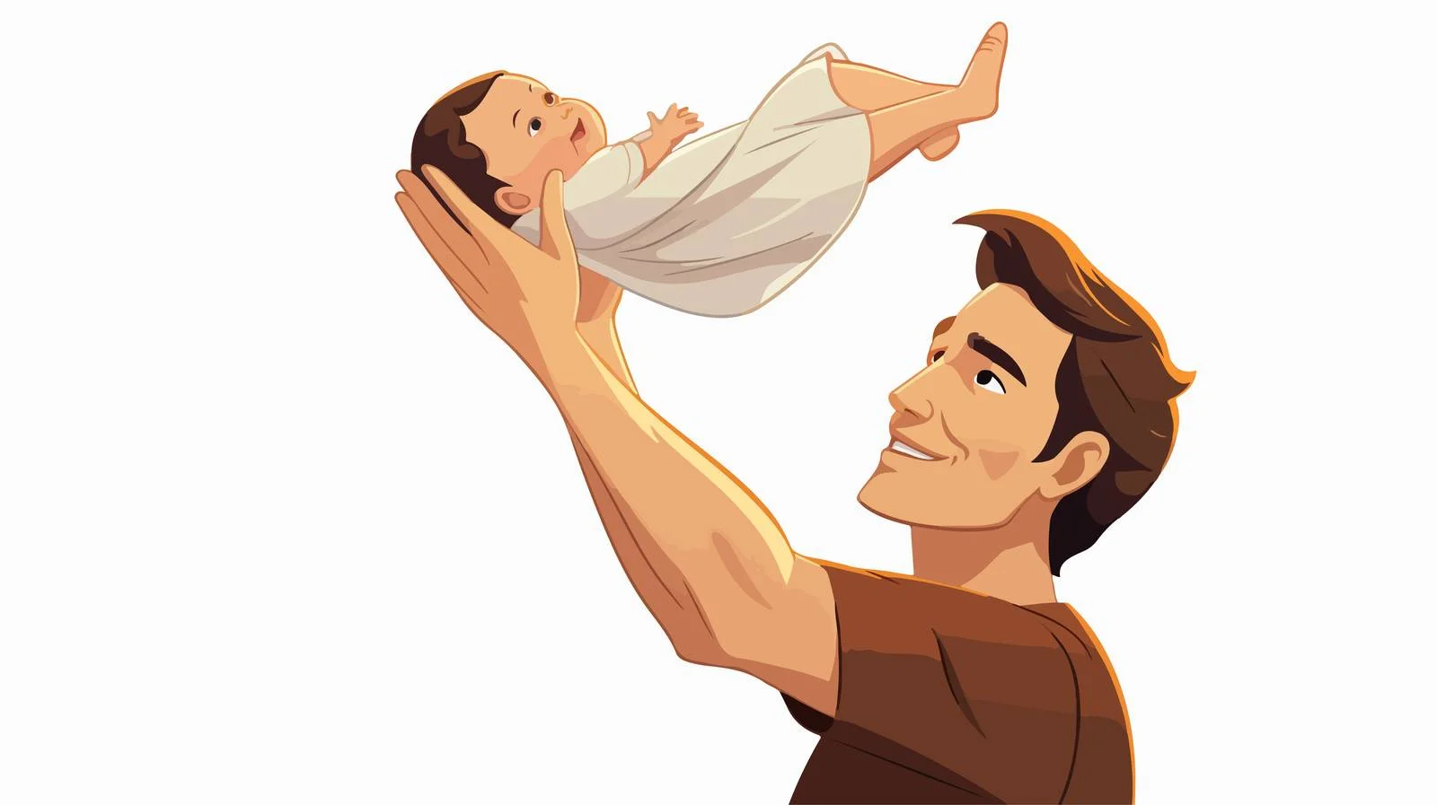 Father Cradle Holding Baby Pose — free download from Dotvec