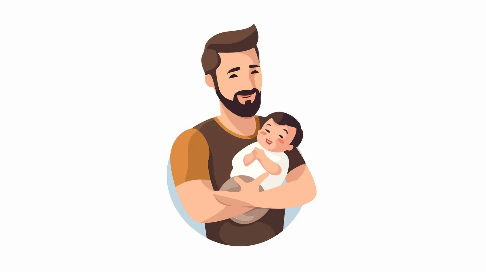 Father Baby Cradle Hold Pose — free download from Dotvec
