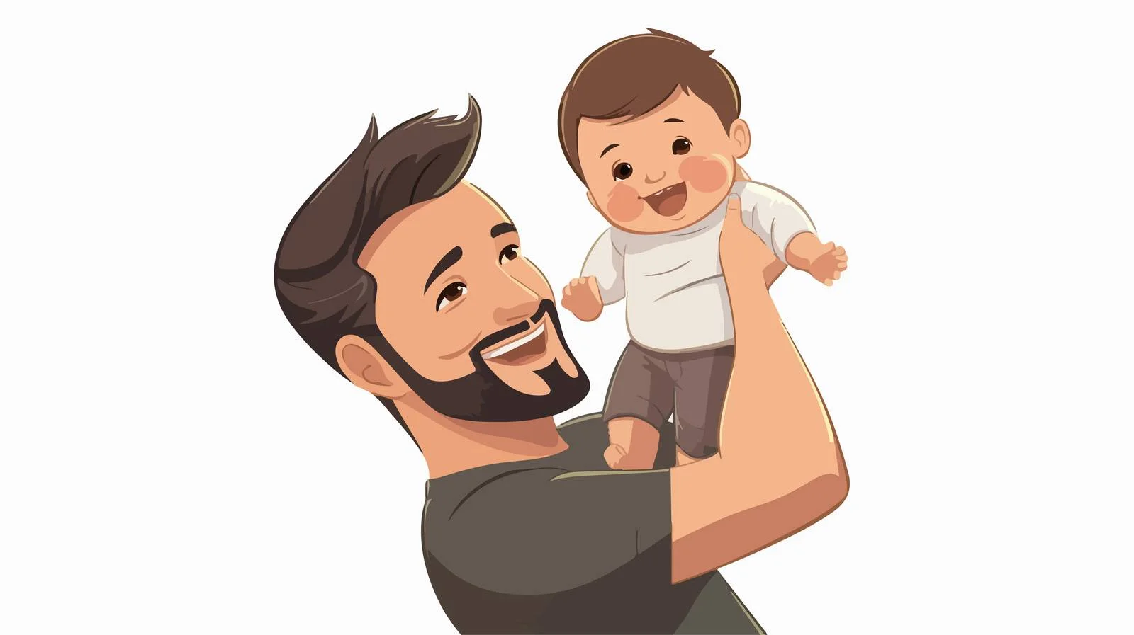 Father Holding Baby Shoulder Pose — free download from Dotvec