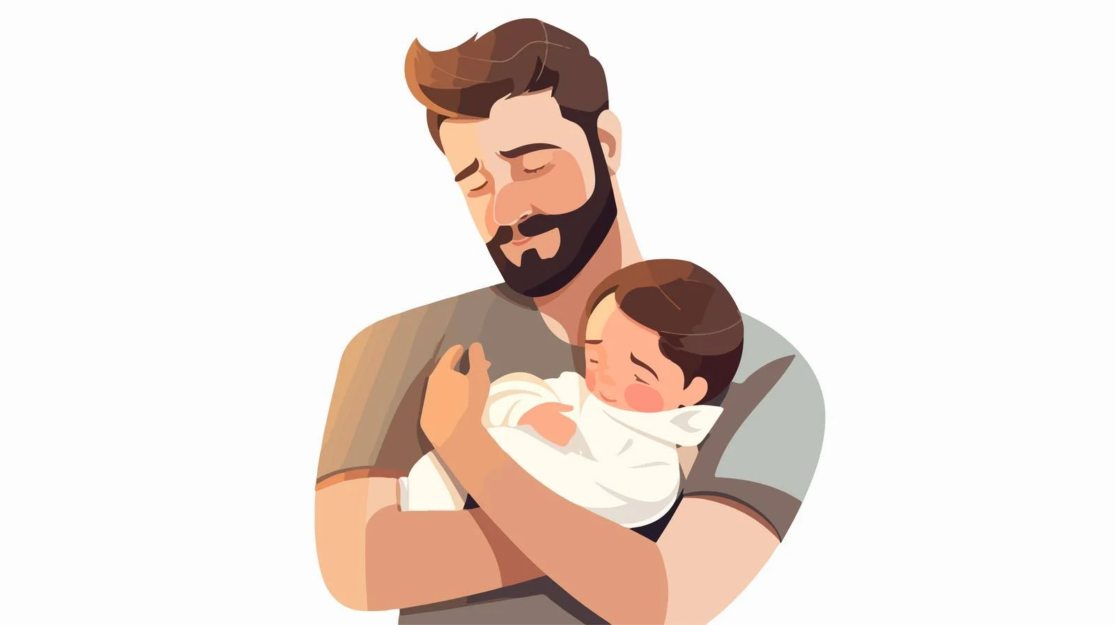 Father and Baby Snuggle Hold — free download from Dotvec