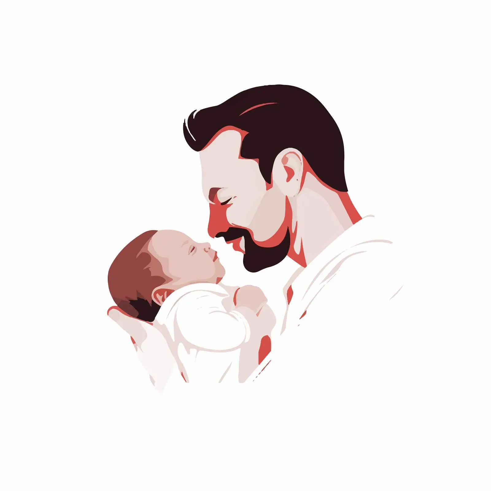 Happy Father's Day Minimalist Baby Holding Card — free download from Dotvec
