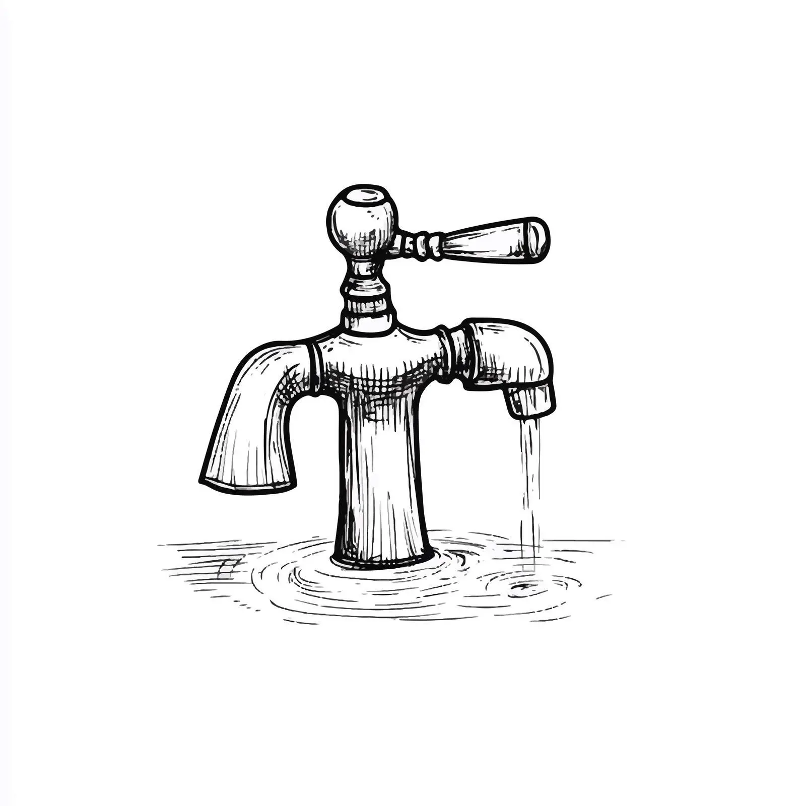 Cartoon Faucet and Water Vector Illustration — free download from Dotvec