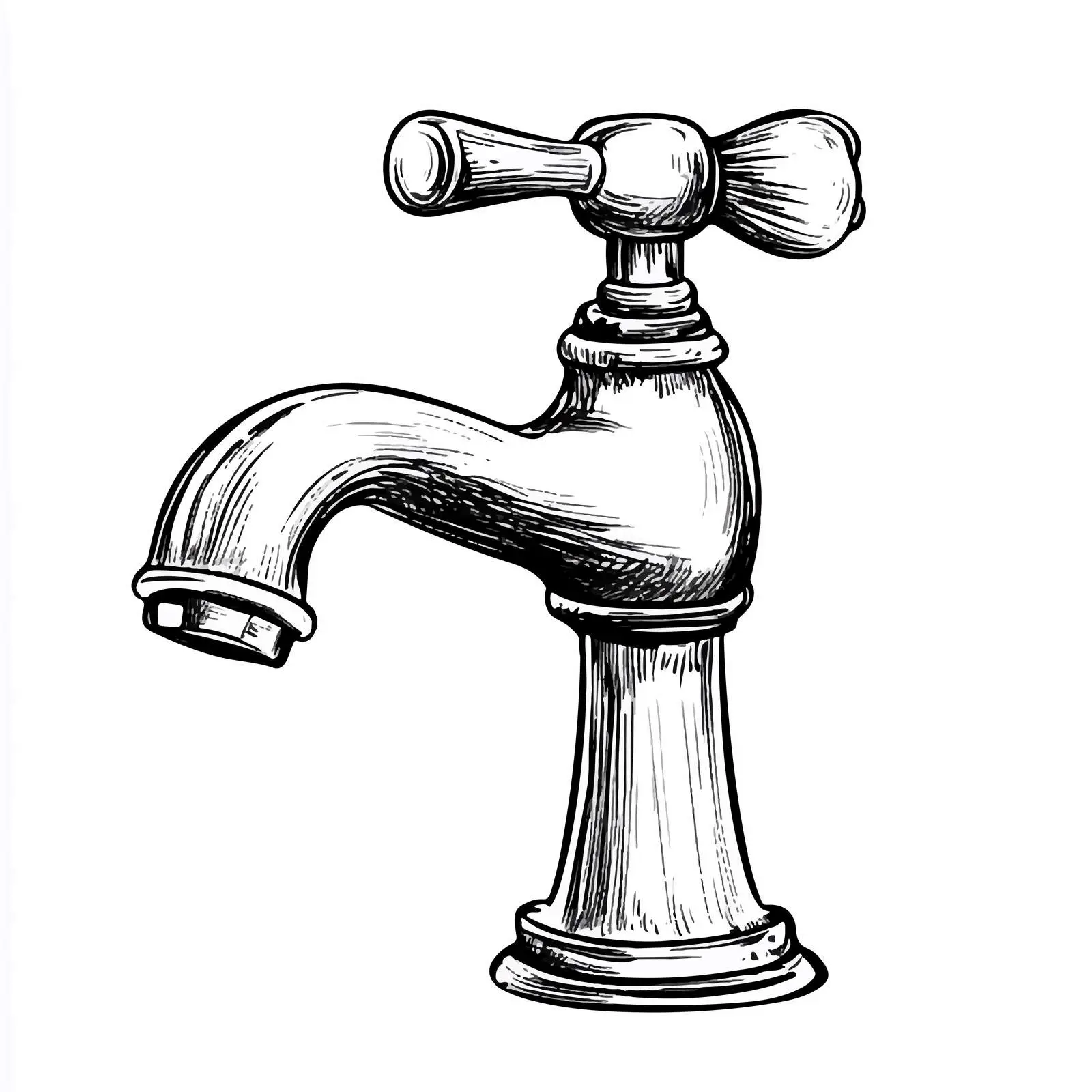 Cartoon Faucet and Water Vector Illustration — free download from Dotvec
