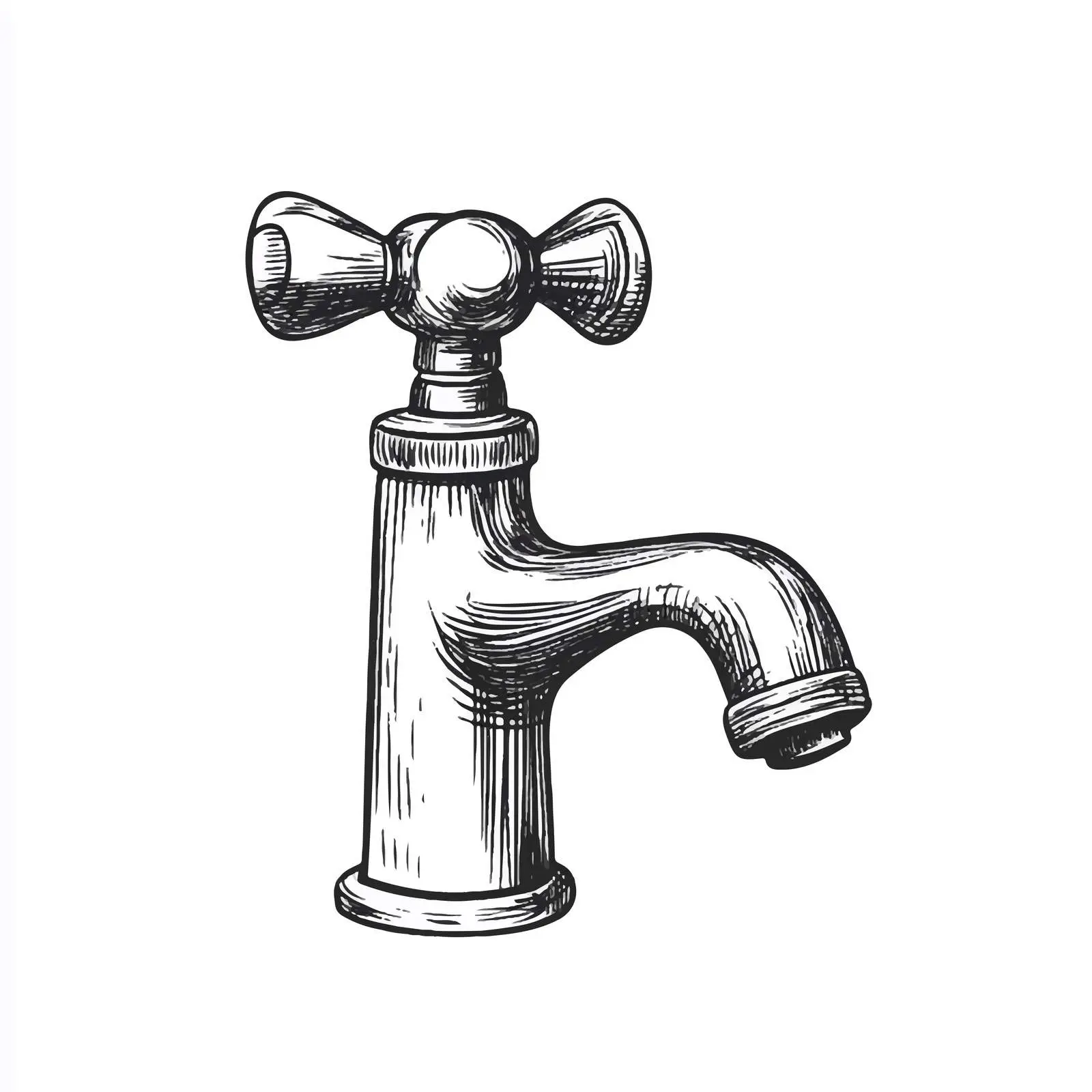 Cartoon Black and White Faucet Vector Illustration — free download from Dotvec