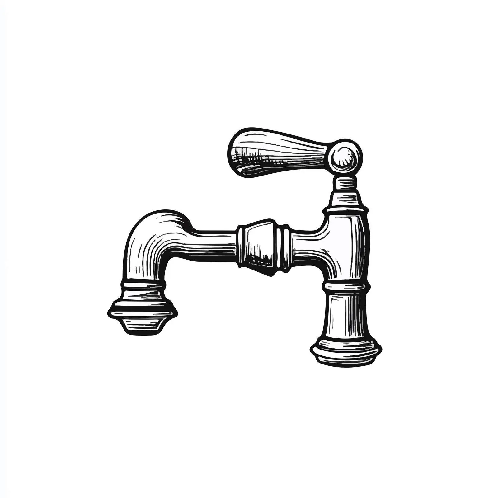 Black and White Faucet and Water Vector Illustration — free download from Dotvec