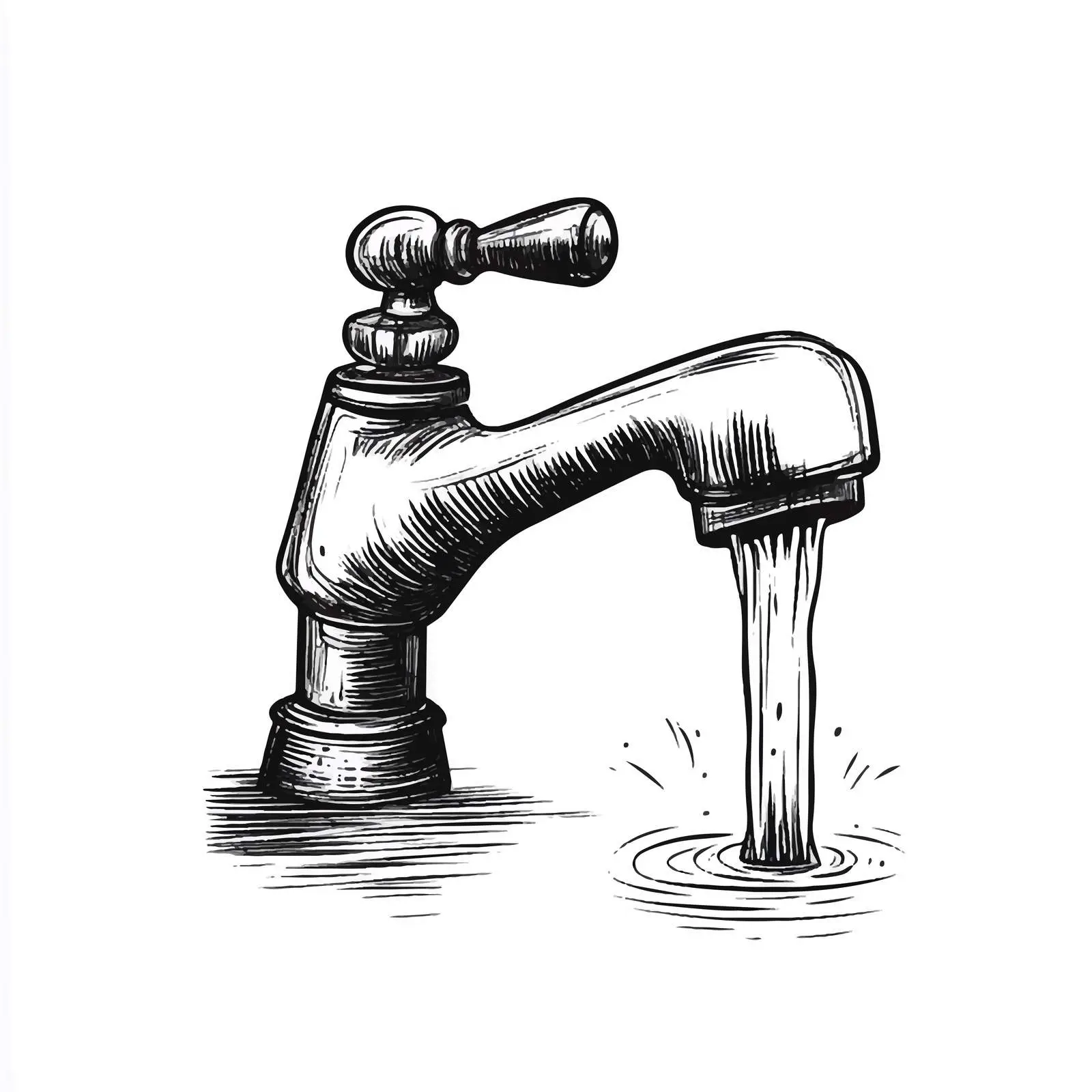 Black and White Faucet Vector Illustration — free download from Dotvec