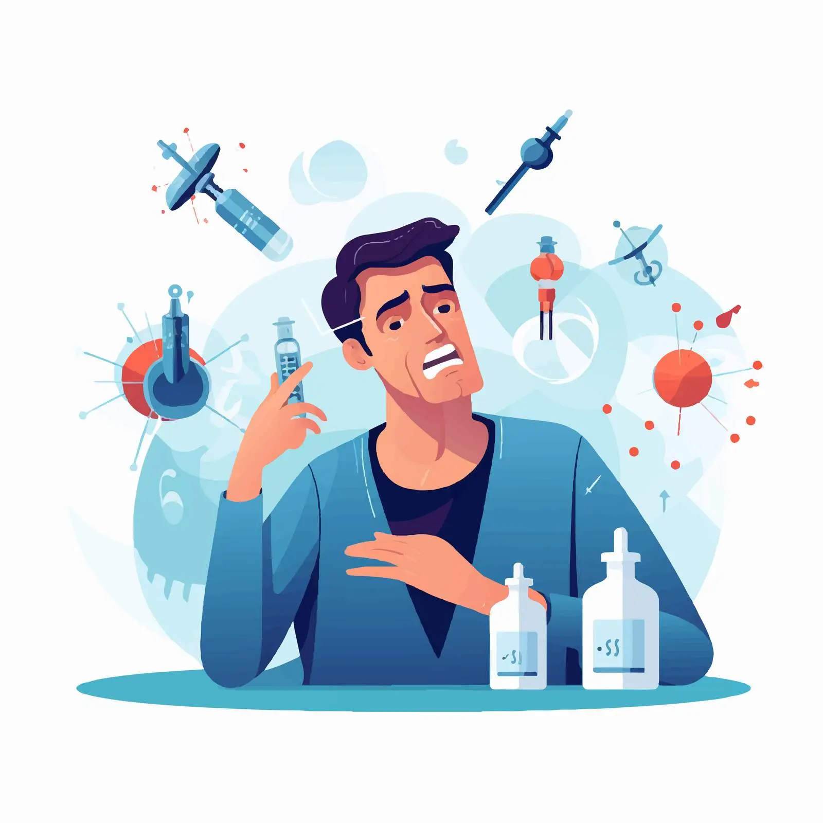 Patient with Fear of Needles Phobia — free download from Dotvec