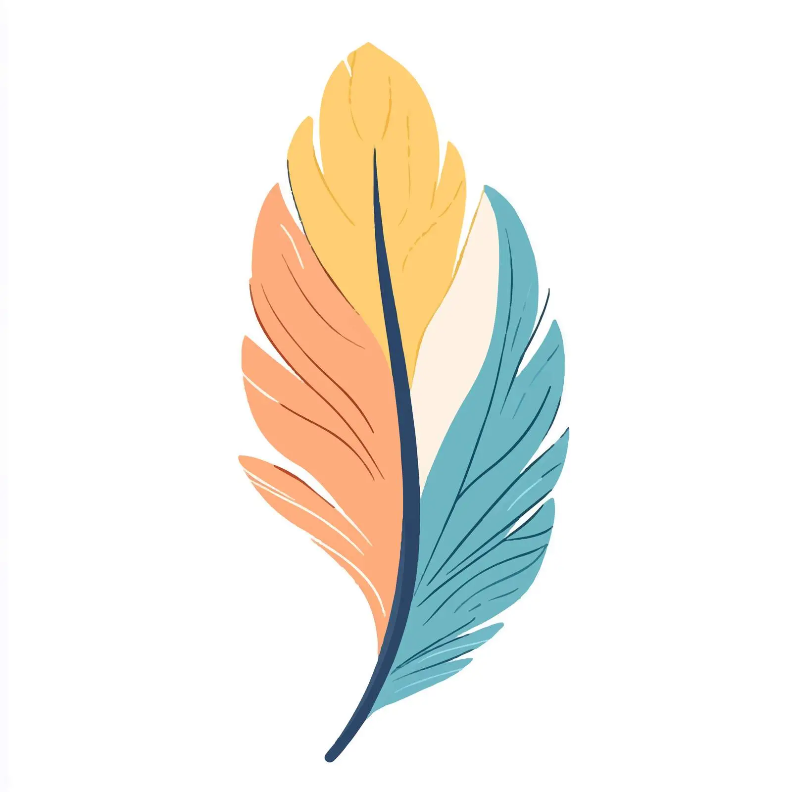 Hand Drawn Feather Cartoon Vector Illustration — free download from Dotvec