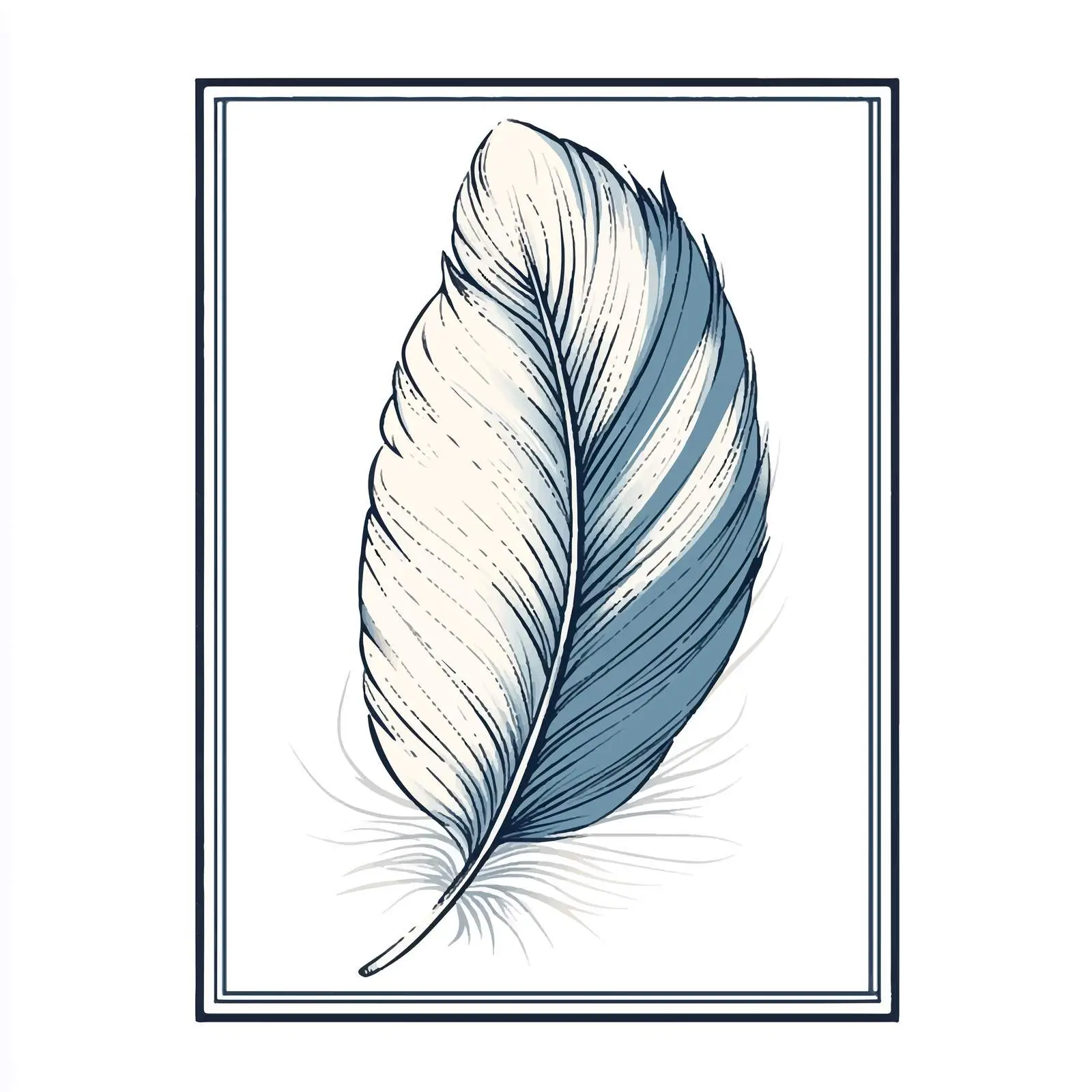 Hand Drawn Cartoon Feather Vector Illustration — free download from Dotvec