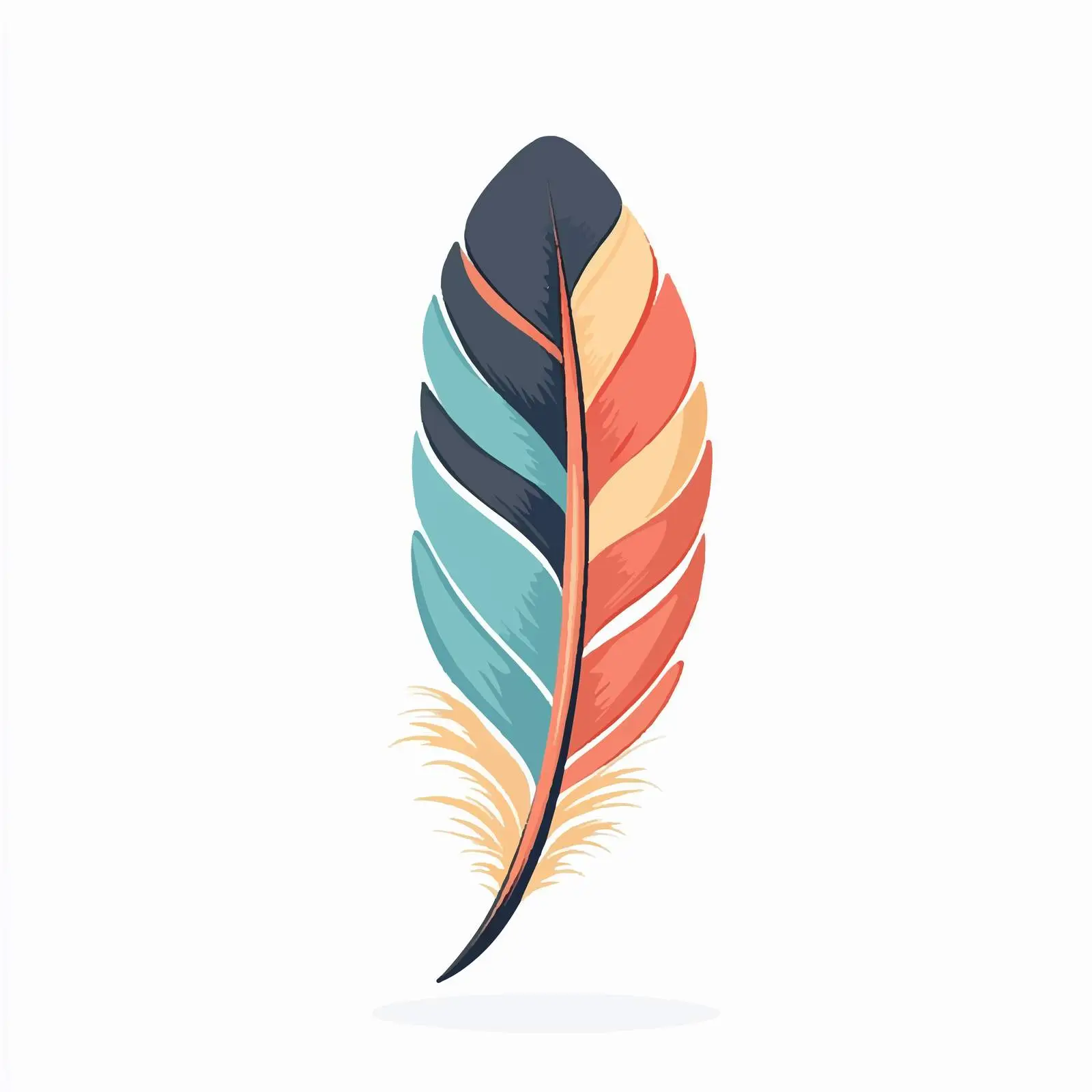 Hand-Drawn Feather Cartoon Vector Illustration — free download from Dotvec
