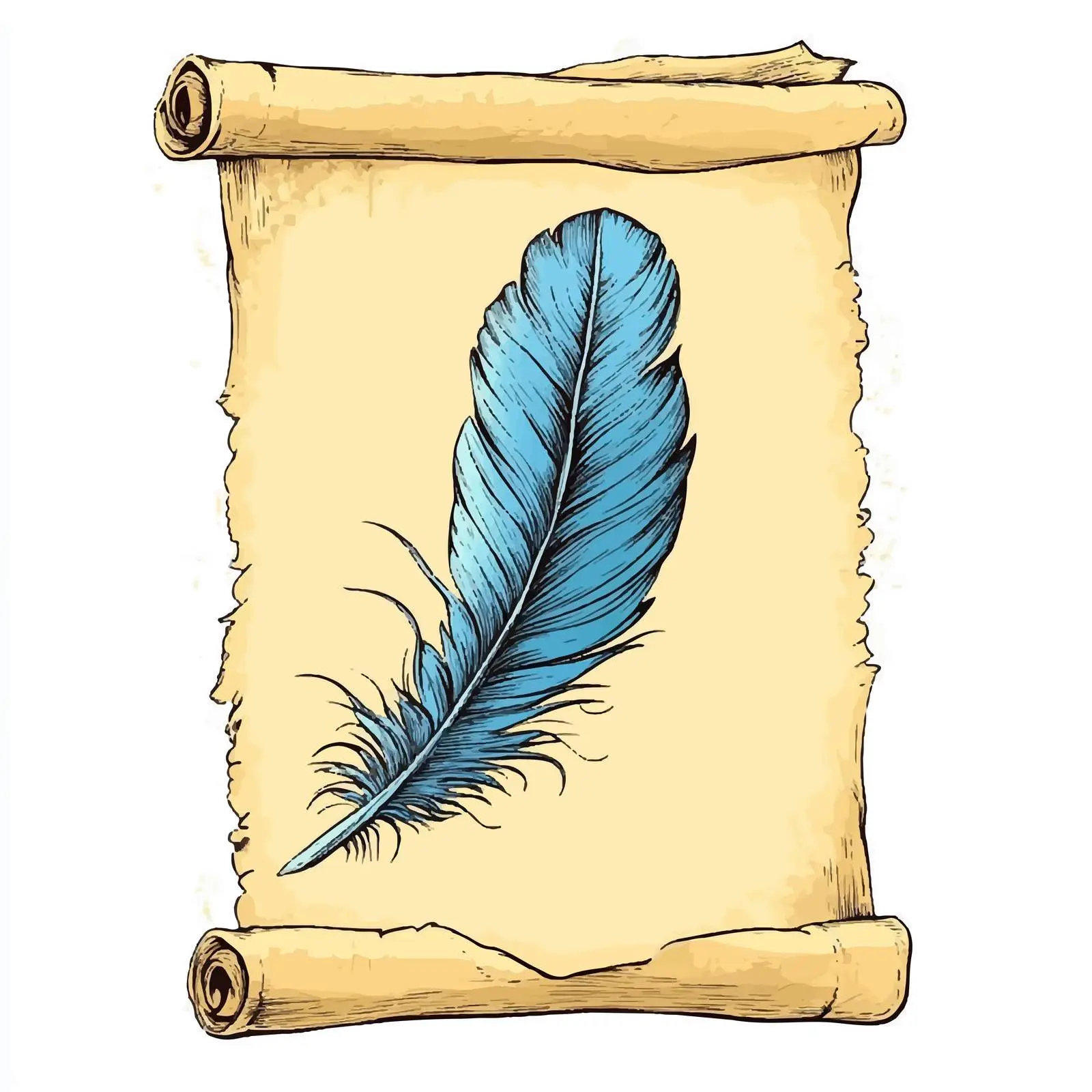 Feather Writing on Vintage Paper Illustration — free download from Dotvec
