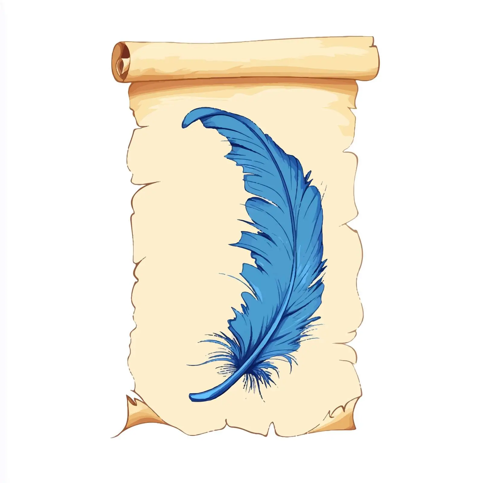 Feather Writing on Vintage Paper Cartoon Illustration — free download from Dotvec