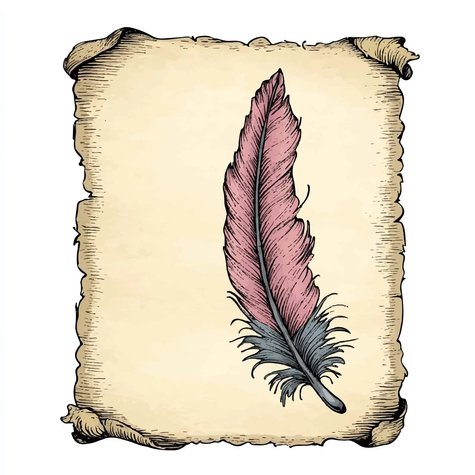 Feather Quill Writing on Vintage Paper Illustration — free download from Dotvec