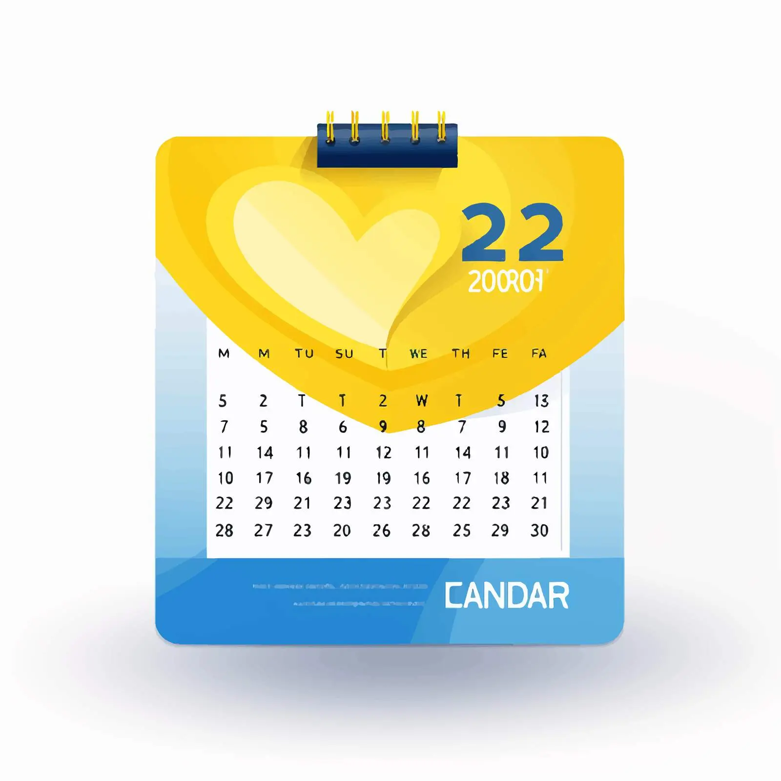 February Poster in Blue and Yellow Geometric Design — free download from Dotvec