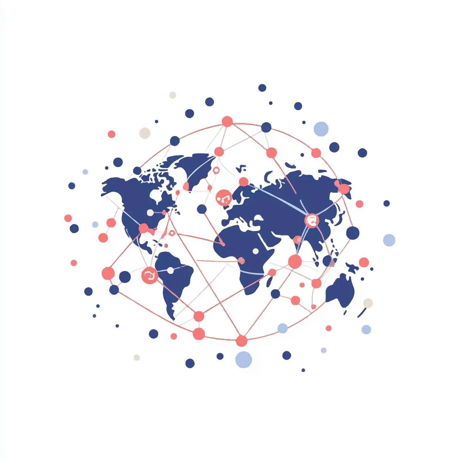 Global Fediverse Connection Flat Vector Illustration — free download from Dotvec
