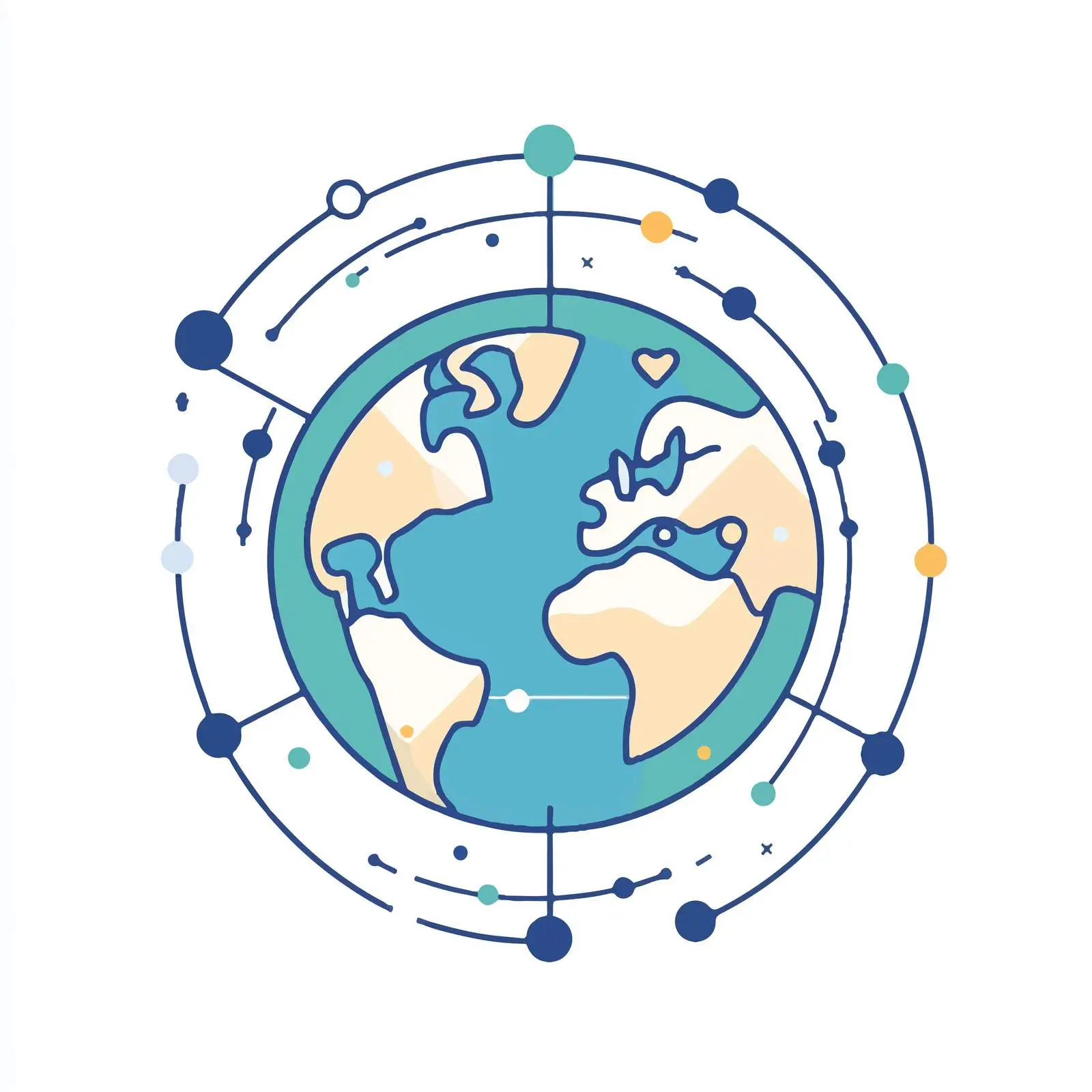 Global Fediverse Connection Flat Vector Illustration — free download from Dotvec