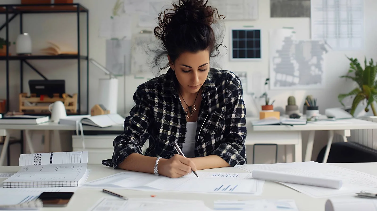 Female Architect Home Office Project Work — free download from Dotvec