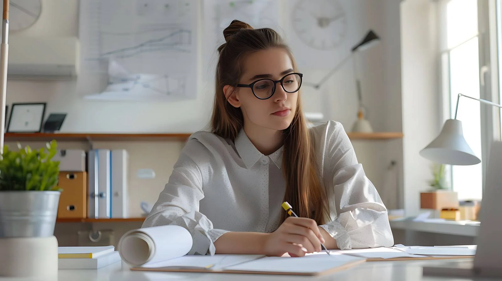 Professional Architect Working from Home Office — free download from Dotvec