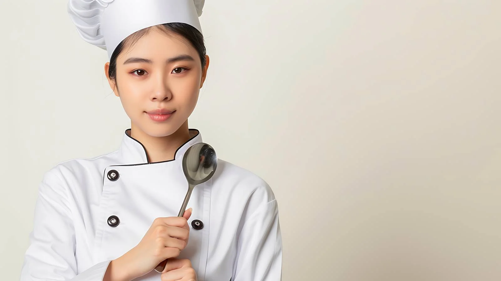 Asian Chef Ladle Beige Background — free download from Dotvec