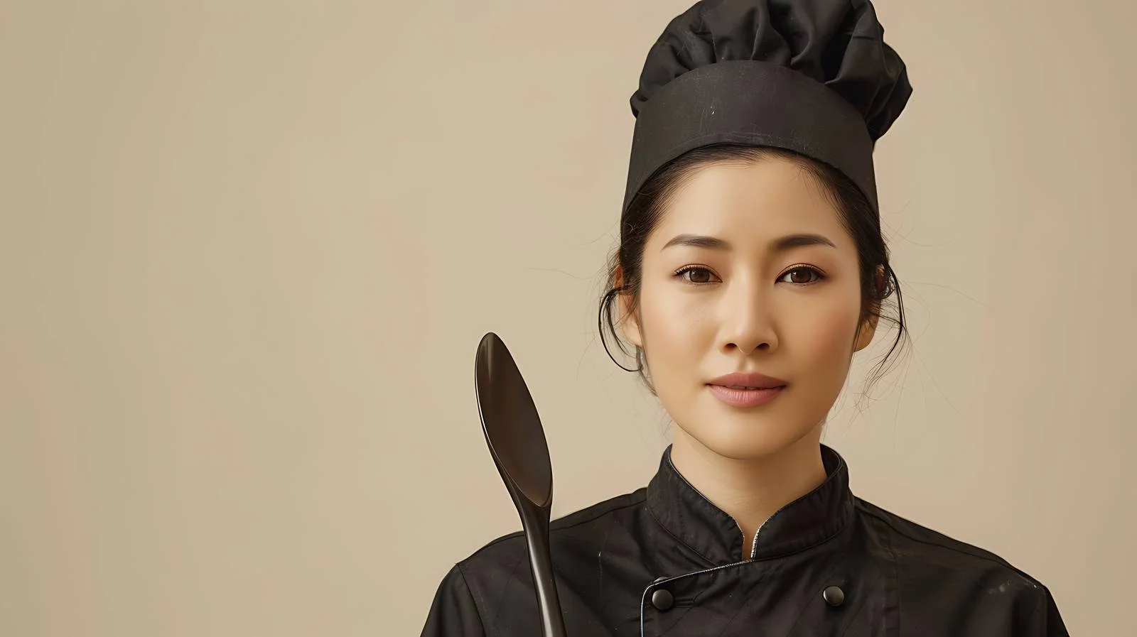 Asian Chef Ladle Beige Background — free download from Dotvec
