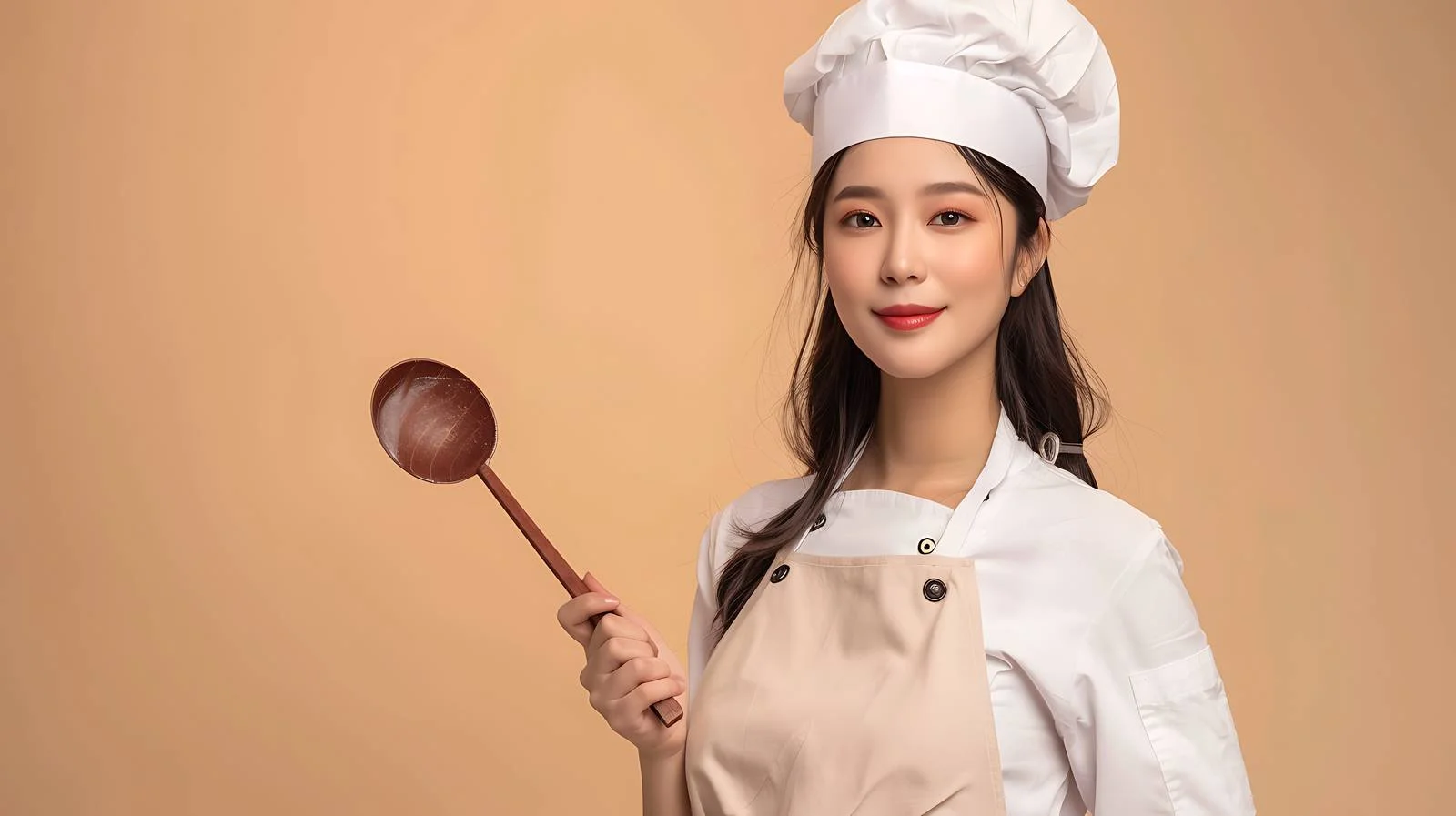 Asian Chef Ladle Beige Background — free download from Dotvec