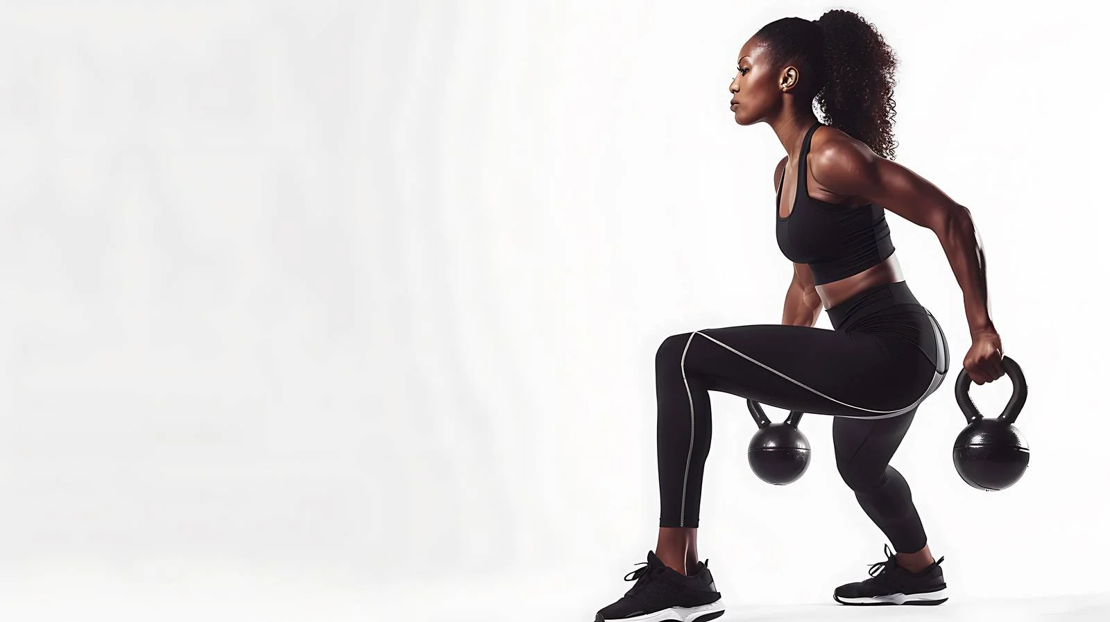 Fitness athlete lunge kettlebell exercise — free download from Dotvec